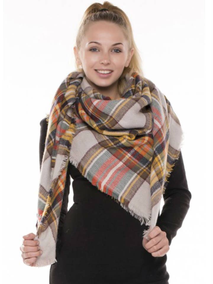 TT7 Classic Plaid Square Blanket Scarf for wholesale by ePretty