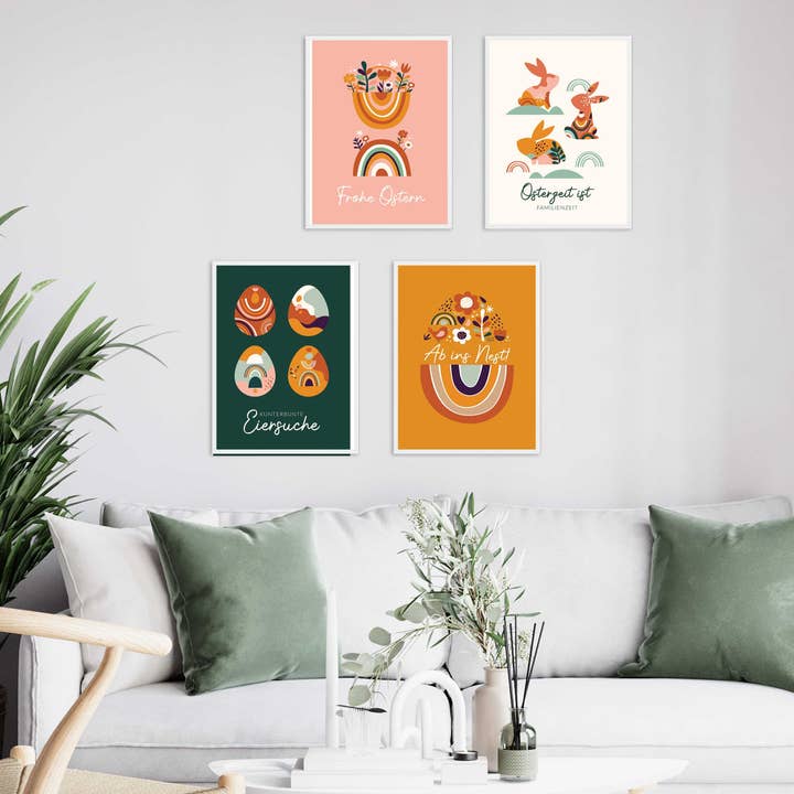 Stampa artistica pasquale - Boho - Set 06 per la vendita all'ingrosso da parte di Papierdrachen