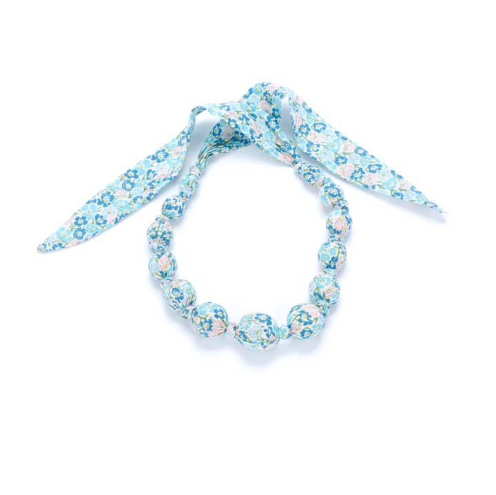 Toddler Girls Fabric Necklace - Pastel Floral (Age 3-8) for wholesale by Peppercorn Kids