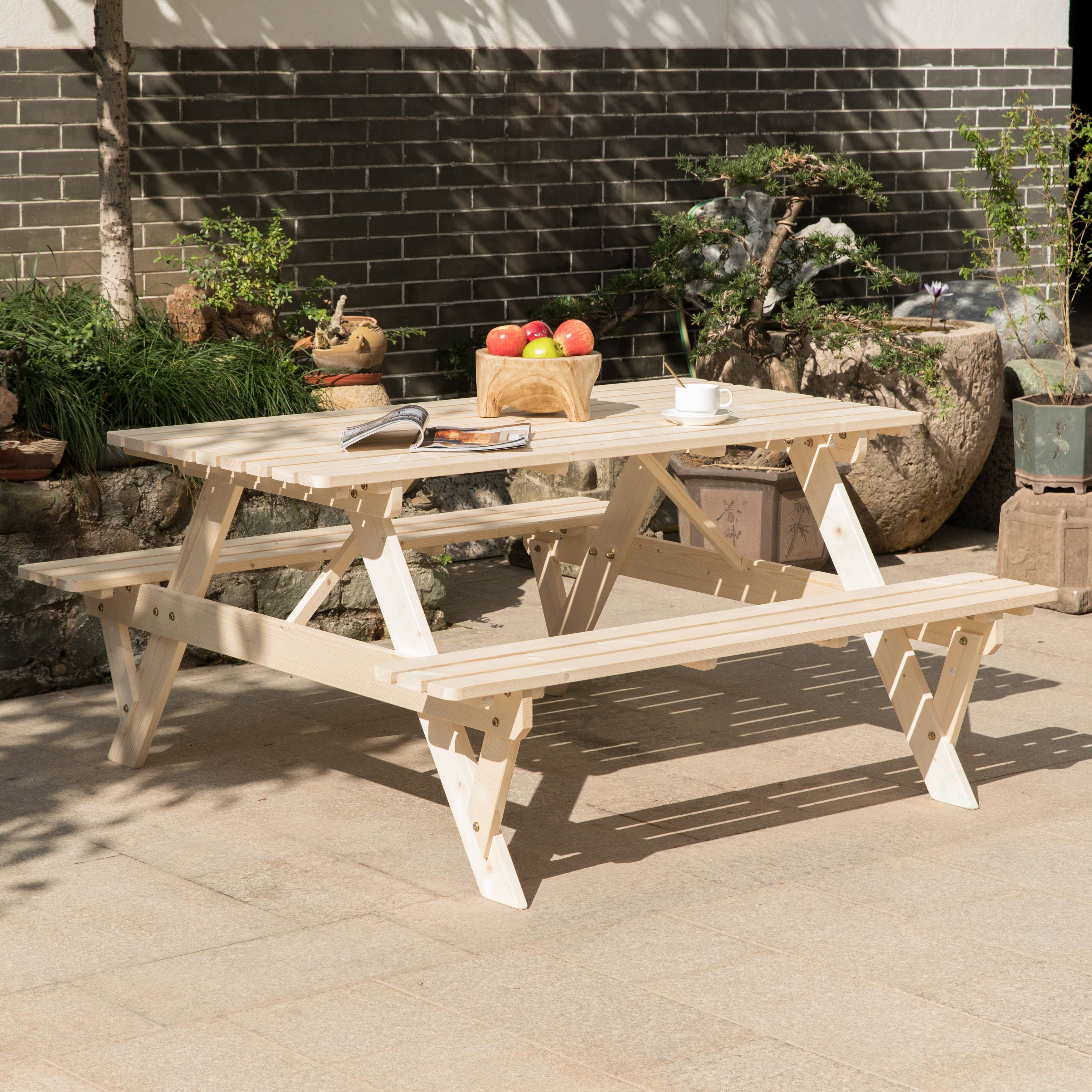 Quickway Imports - Wholesale Patio Table - A-Frame Outdoor Patio Deck Garden Picnic Table3