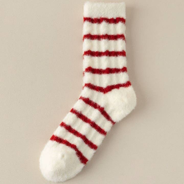Holiday Candy Cane Cozy Socks (JANDY) for wholesale by LoveLina