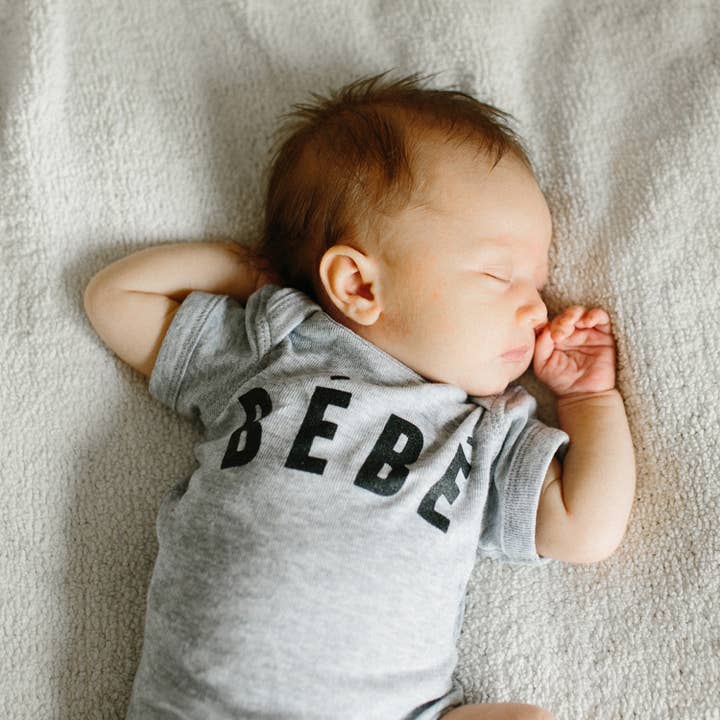 Gladfolk - Wholesale Bodysuit (Non-Footed) - Baby - Gray Bébé French-Inspired Baby Bodysuit