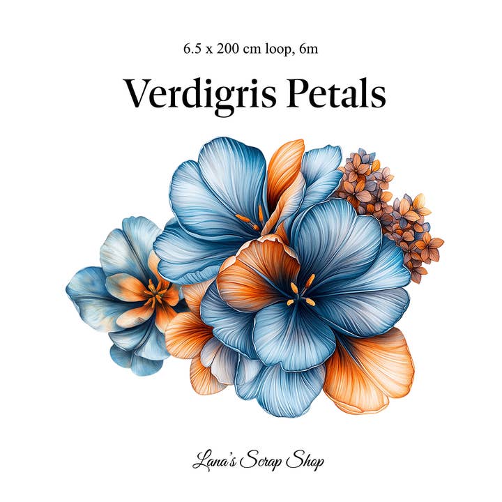 Pétales de Vert-de-gris - Ruban PET pour la vente par Lana's Scrap Shop