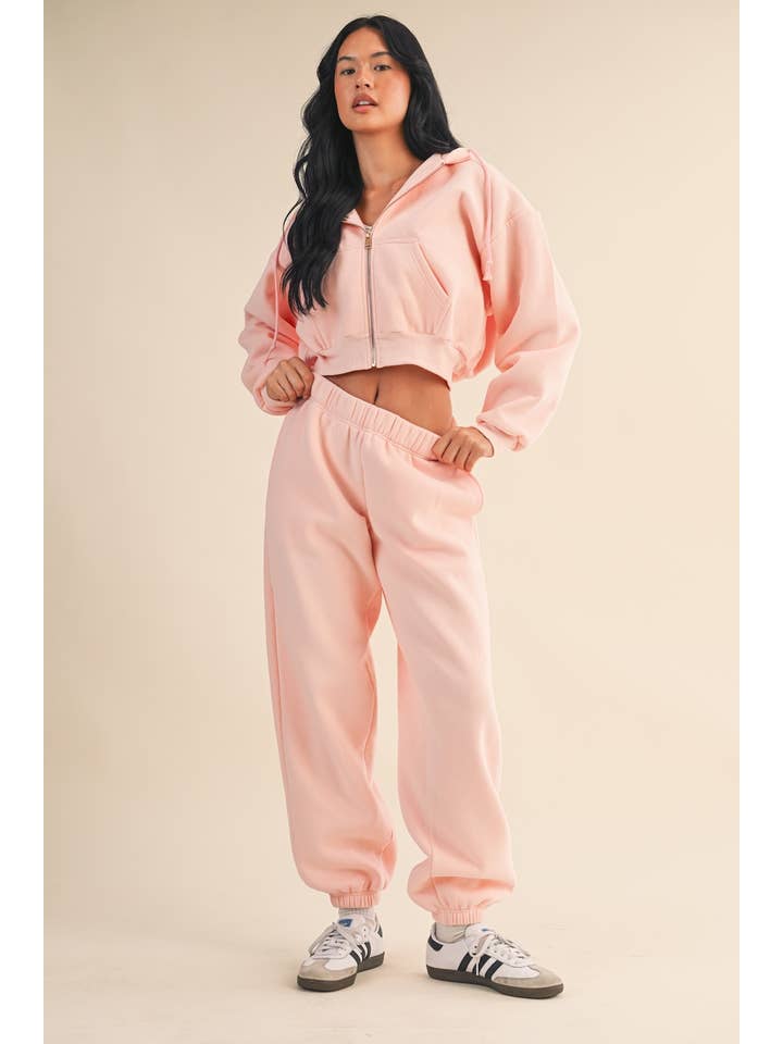 KIMBERLY C - Wholesale Hoodie - Women's - Cozy Fleece Oversized Crop Full Zip Hoodie80