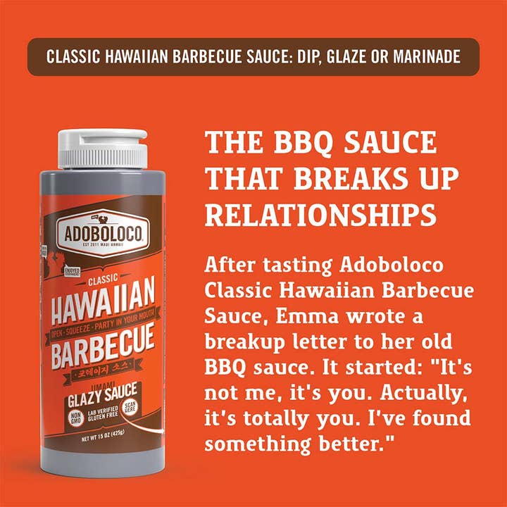 Adoboloco - Venta al por mayor Salsas barbacoa - Salsa barbacoa hawaiana clásica Adoboloco, condimento de 15 onzas