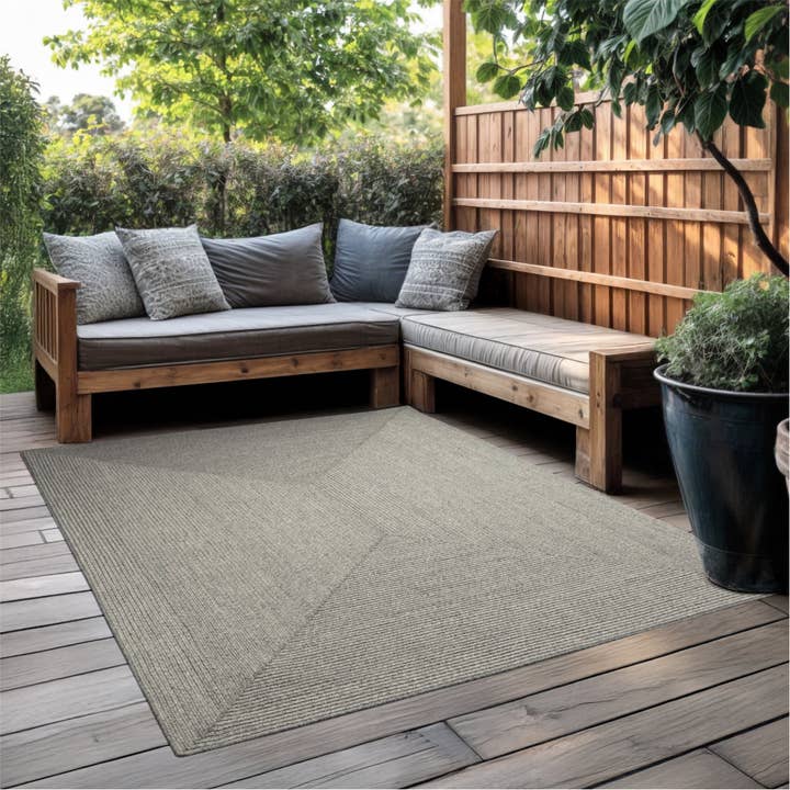 Alfombras trenzadas gris oscuro humo para interior y exterior para venta al por mayor de Homespice Decor