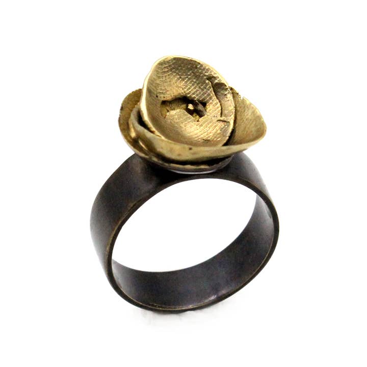 Bruneret ring med fodspor tekstur for engroshandel hos NOKIKE