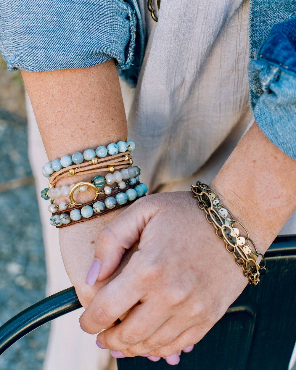 InspireDesigns - Wholesale Beaded Bracelet - Gemstone Threaded Wrap5