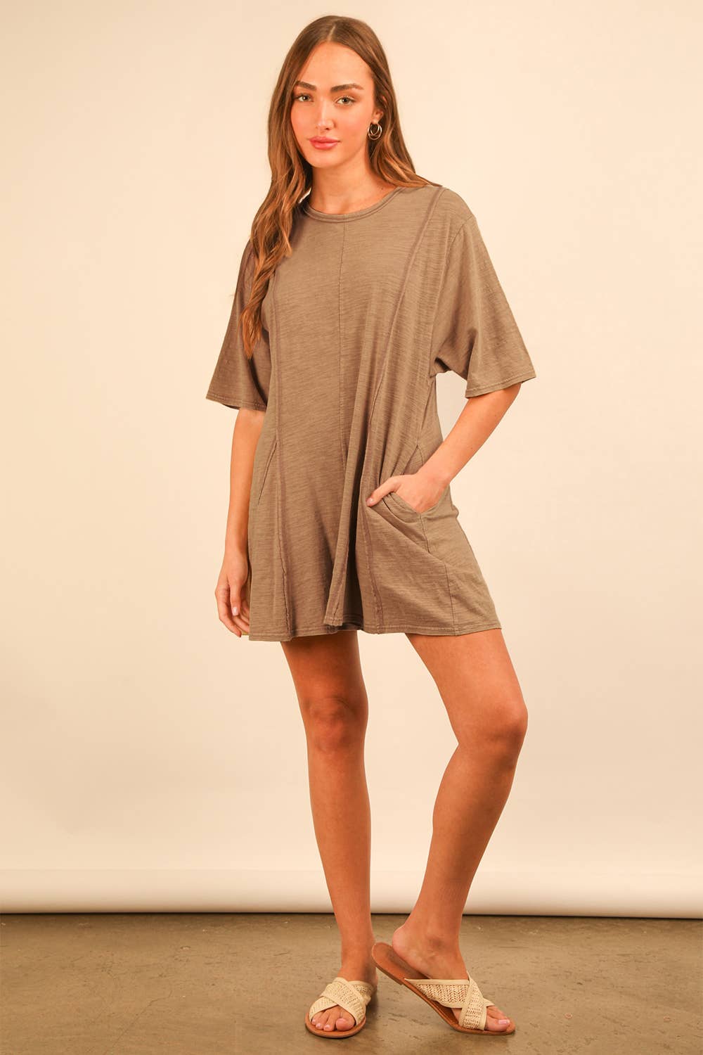 VERY J - Wholesale Romper - Women's - NP70727-Mineral Washed Oversized Knit Comfy Romper18