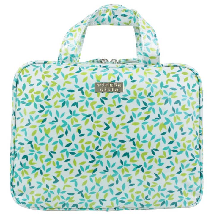Pretty Leaves Türkis Große Kosmetiktasche für den Großhandel von Wicked Sista Bags