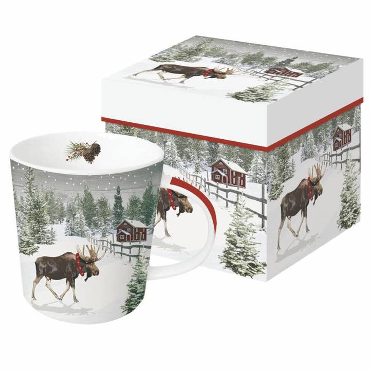 Paperproducts Design • Ambiente - Wholesale Coffee Mug - MUG IN GIFT BOX- WINTRY MOOSE