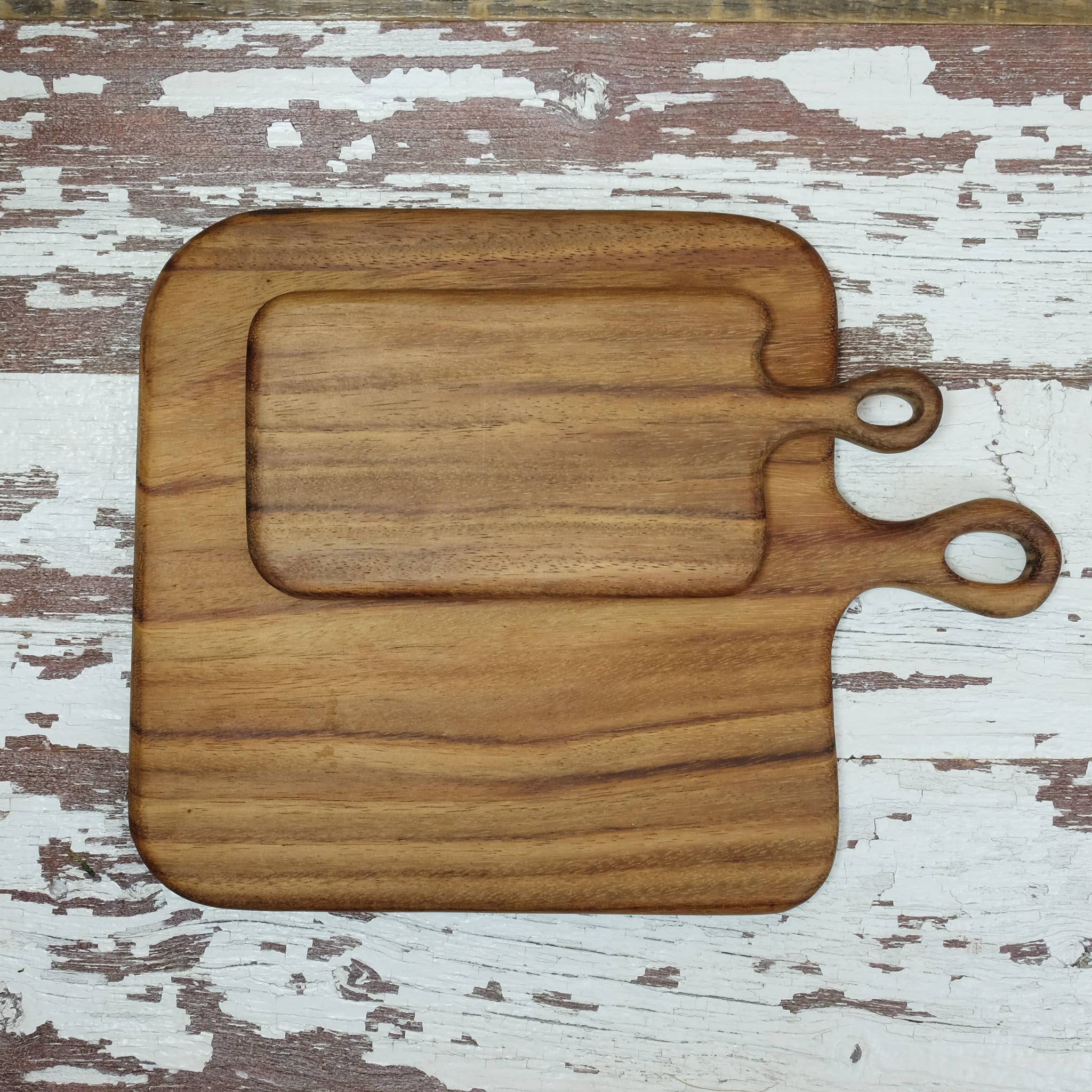 Sobremesa - Wholesale Cutting Board - Square Loop Handle Caro Caro Wood Cutting Board(14"L x 14"W)1