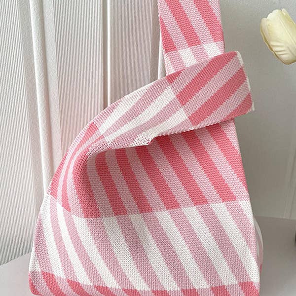 UZ Wholesale Store – wholesale Bärkasse - Dam – Randig vävd handväska - Fritidsmode lämplig5