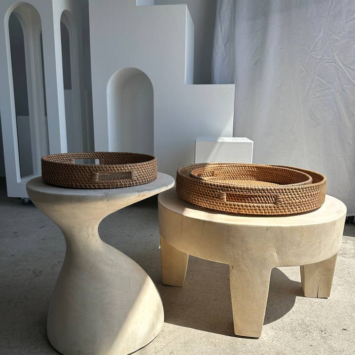 Office Objets - Wholesale Basket - Set of three handcrafted Indonesian wicker baskets in natural rattan (caramel)11