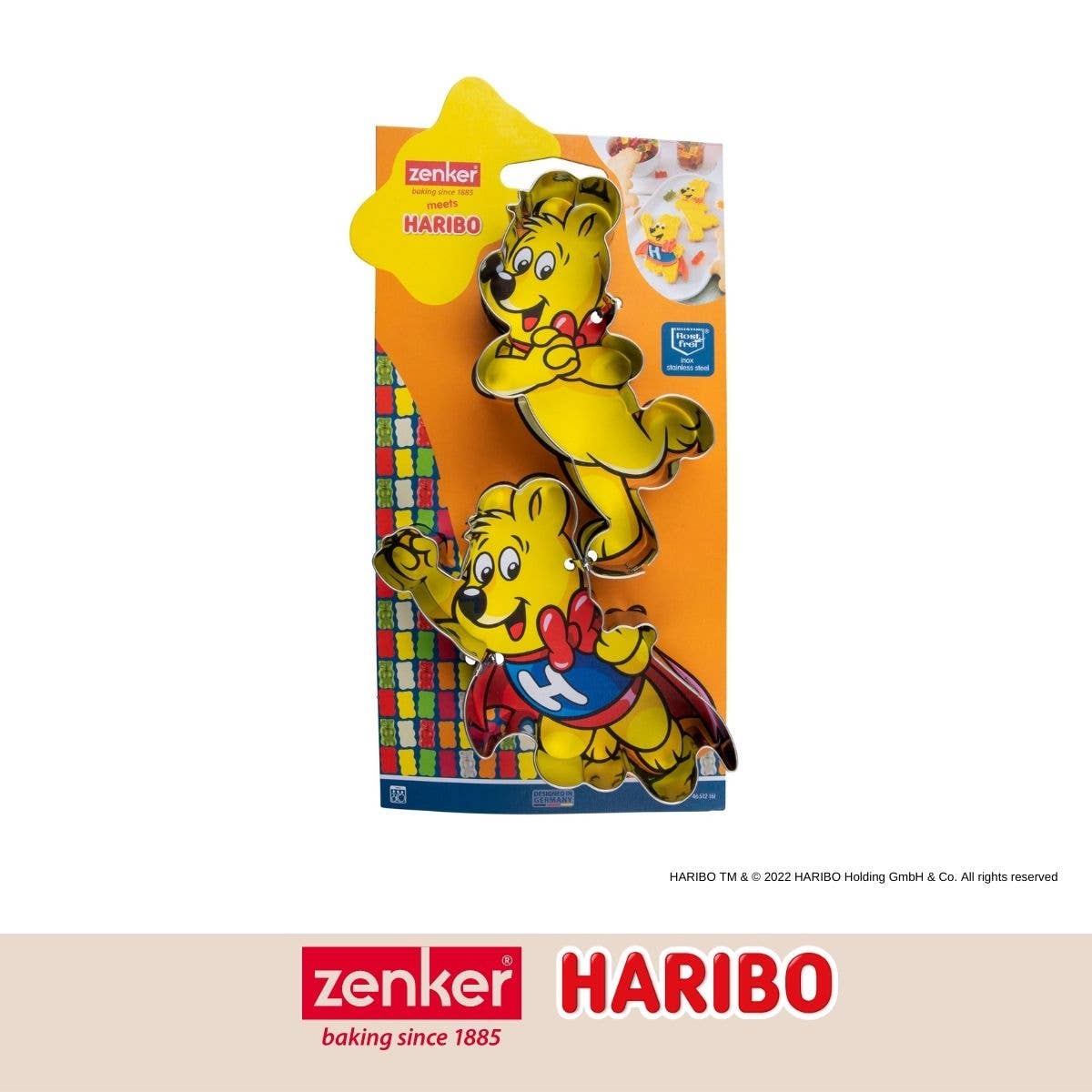 Zenker - Wholesale Kitchen Tool/Gadget - Zenker Haribo set of 2 stainless steel gold teddy bear cutters9