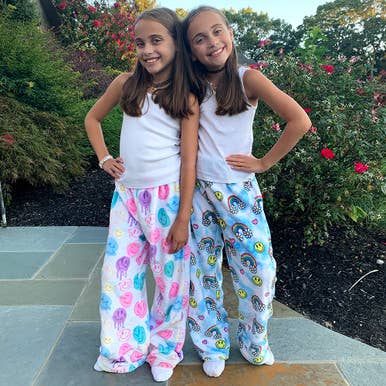 Top Trenz Inc - Wholesale Lounge Sweatpants/Joggers - Kids - Happy Sherbet Fuzzy Lounge Pants
