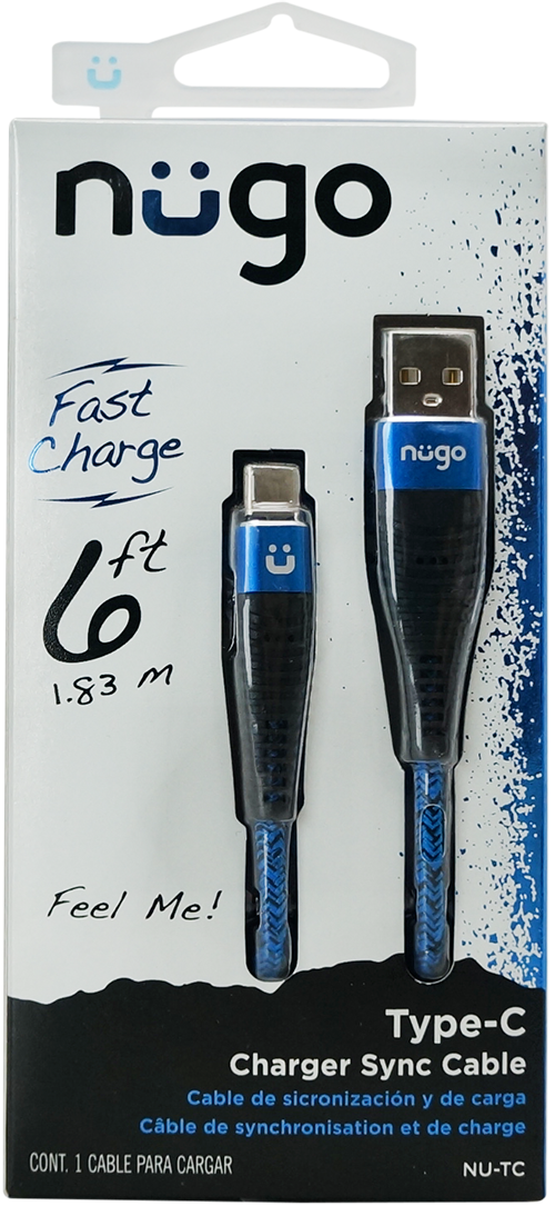 iTech361 - Wholesale Charging Cable - TYPE-C 6FT FAST CHARGE BRAIDED CABLE - CASE OF 122