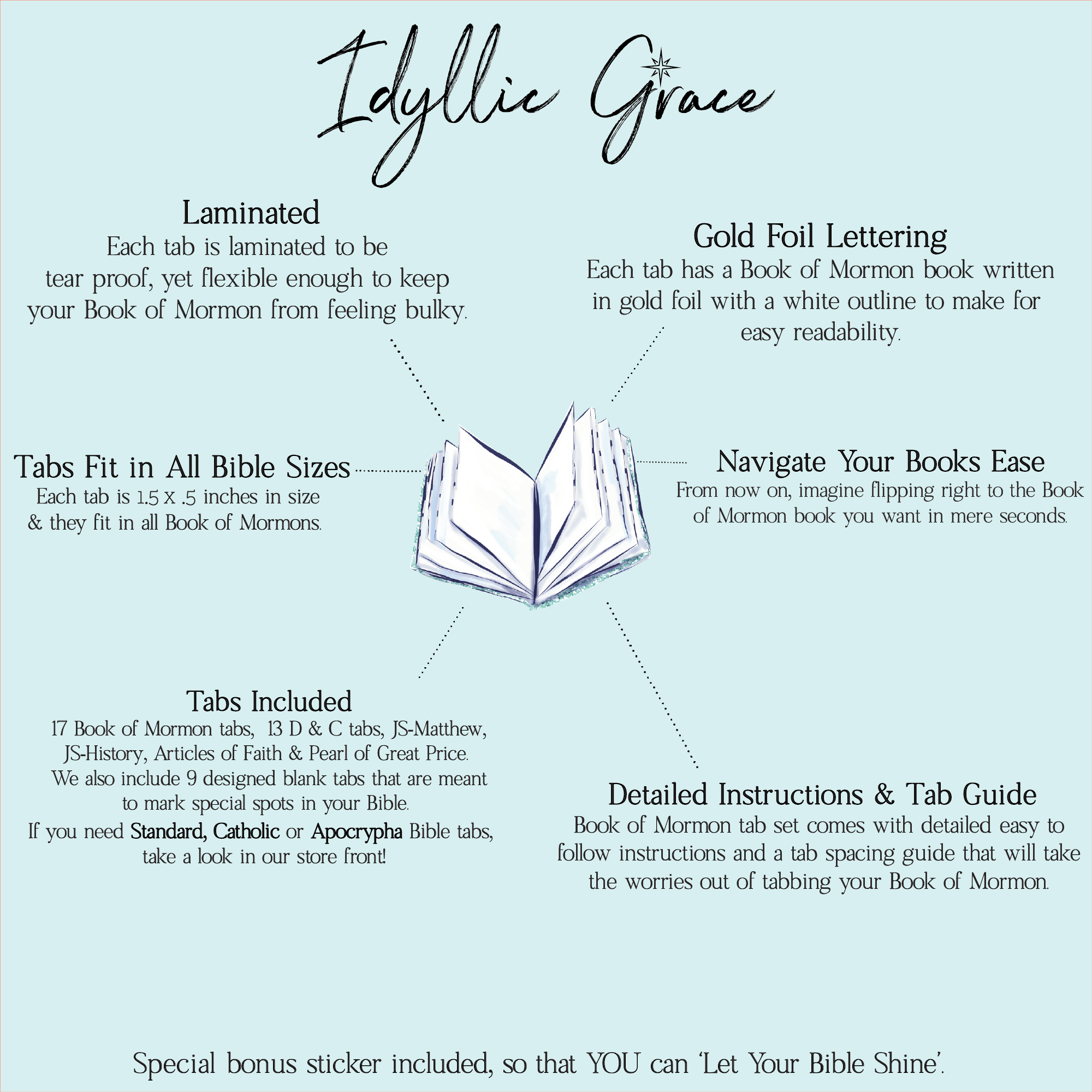Idyllic Grace - Vente Marque-page - Tablettes dorées du Livre de Mormon Bloom with Grace5