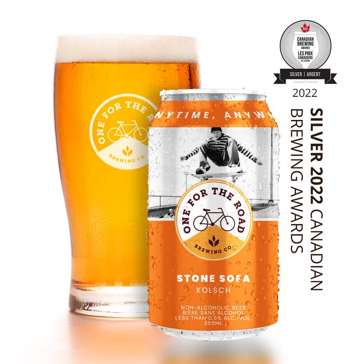 One For The Road Brewing - Wholesale Non-alcoholic beer - Stone Sofa Kolsch NA Beer 4x6 pack 355ml cans1