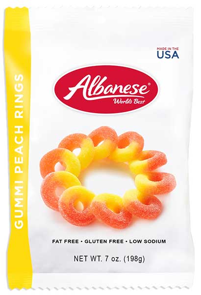 Hudson Meat Company - Wholesale Gummy - BAG MD GUMMI RINGS PEACH     -     ALBANESE0