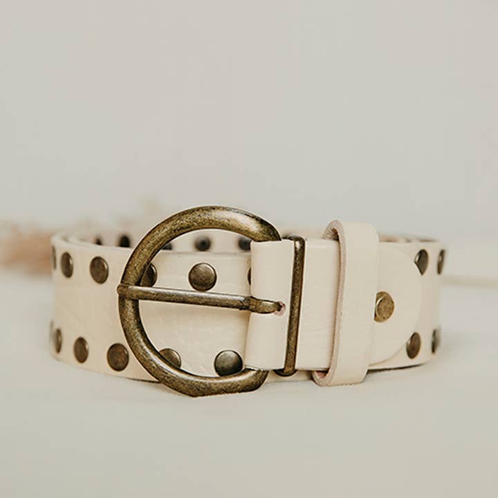 Lula Natura - Wholesale Belt - Women's - 100% leather belt with Cirius studs – Available in 4 Colors1