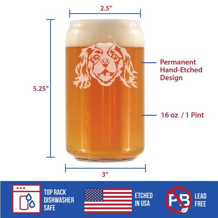bevvee - Wholesale Beer Glass/Mug - Cavalier King Charles Spaniel Beer Can Pint Glass Dog Gifts