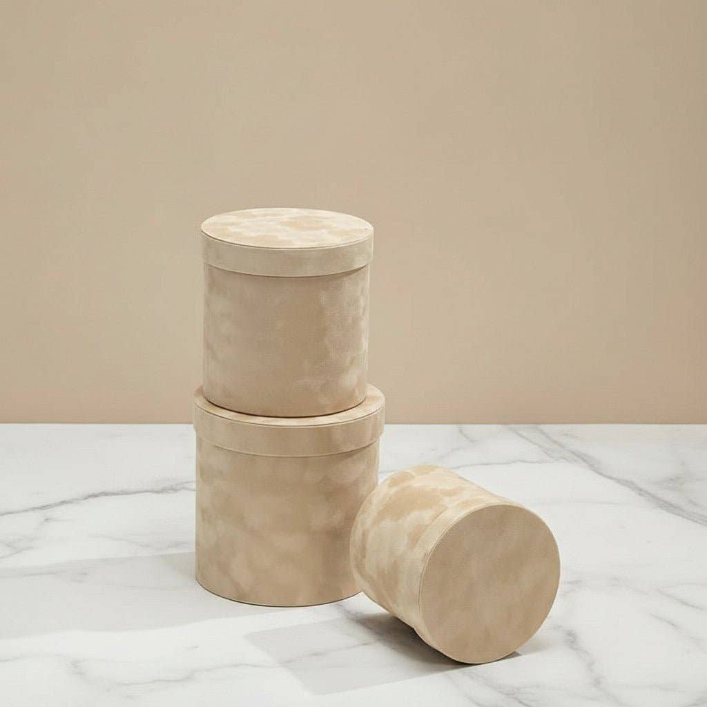 Elegant Design Supply - Wholesale Decorative Box - Chic Velvet Round Flower Box with Lid6