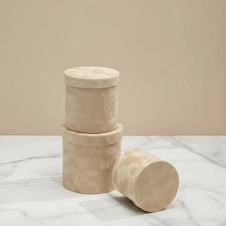 Elegant Design Supply - Wholesale Decorative Box - Chic Velvet Round Flower Box with Lid6