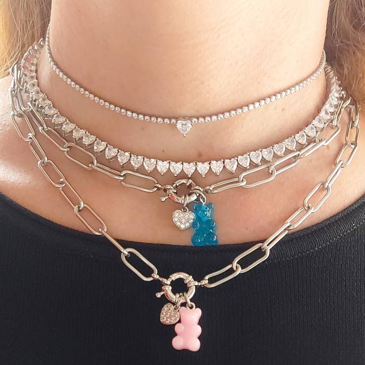 Daemon srls - Wholesale Pendant/Charm Necklace - WINONA ~ STAINLESS STEEL NECKLACE~ Gummy bear paper clip chain necklace1