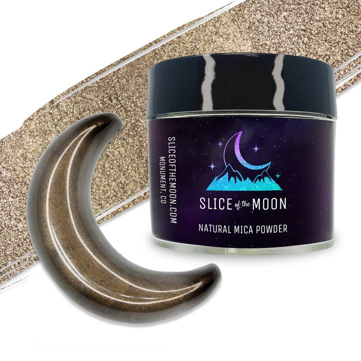Poudre de mica brun chatoyant | Pigment minéral naturel pour la vente par Slice of the Moon
