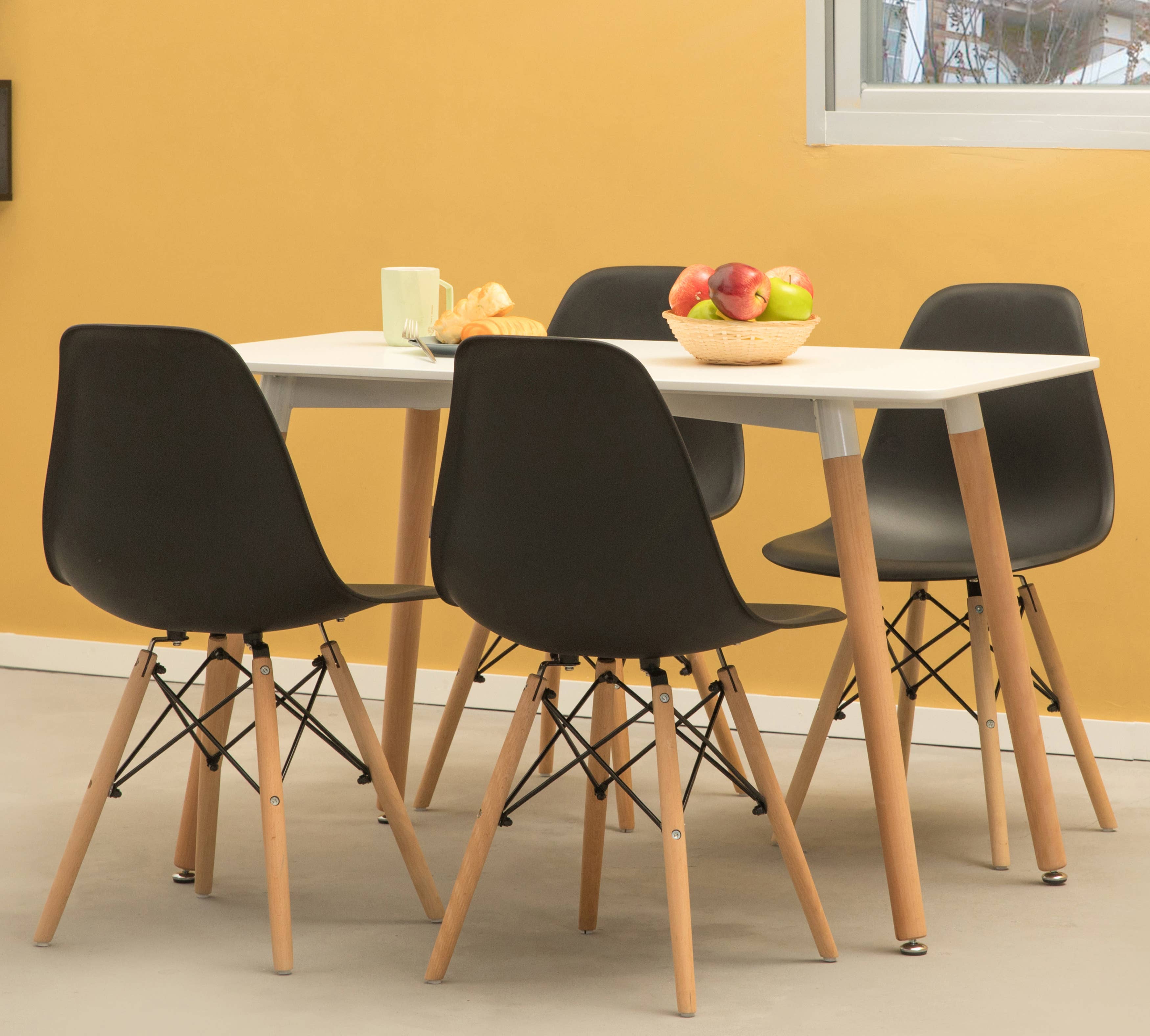 Quickway Imports - Wholesale Chair - Plastic DSW Shell Dining Chair with Wooden Dowel Eiffel Legs1