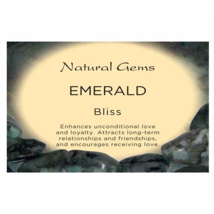 Emerald Information Cards for wholesale by Crystal Magick Wholesale Ltd