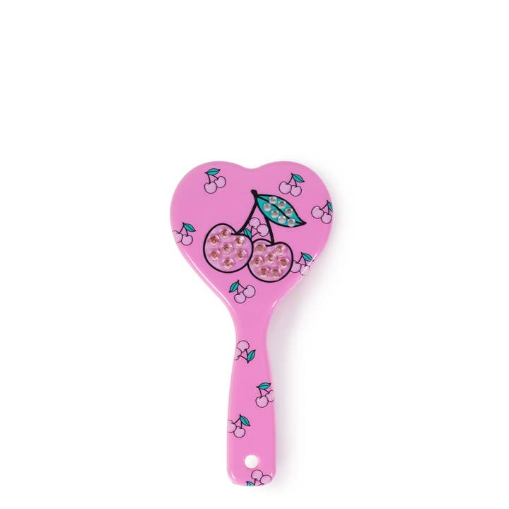 Brosse à cheveux en forme de cœur imprimée cerise pour la vente par OMG Accessories