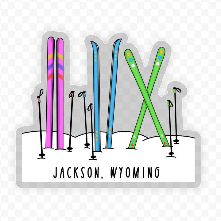 Customizable Ski Sticker for wholesale by Jones Sticker Co