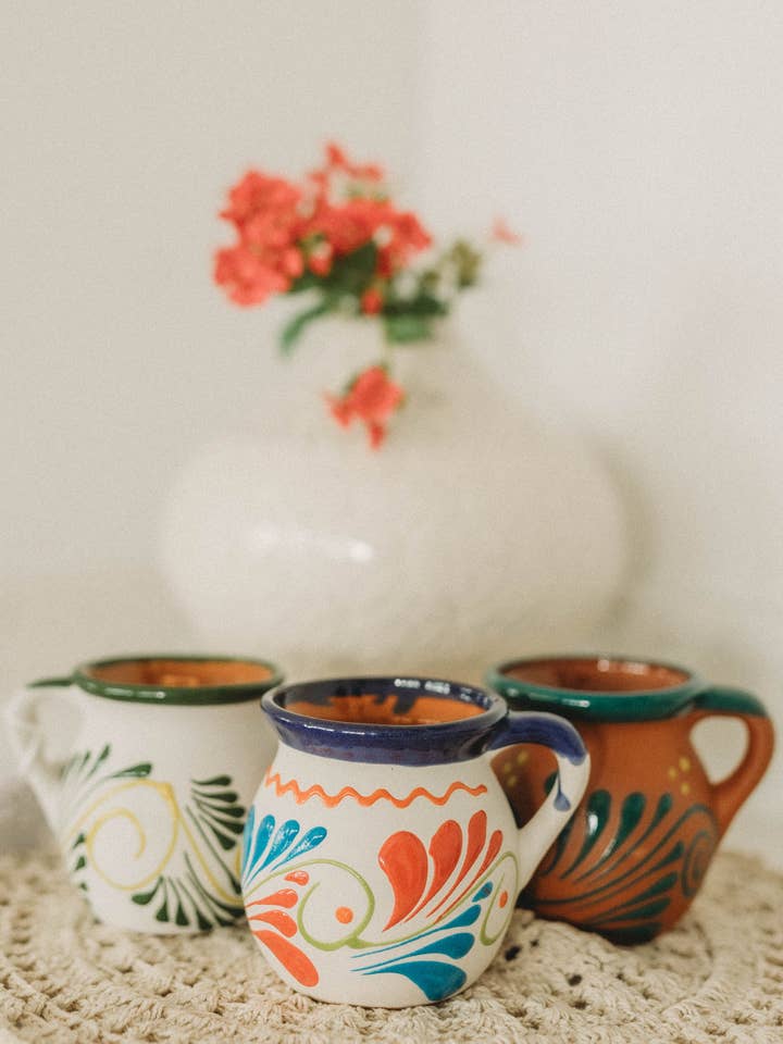 Mexican Coffee Mug/Jarrito/Candle 14oz/Handmade Mug/Tea Mug for wholesale by Once Upon A Vela