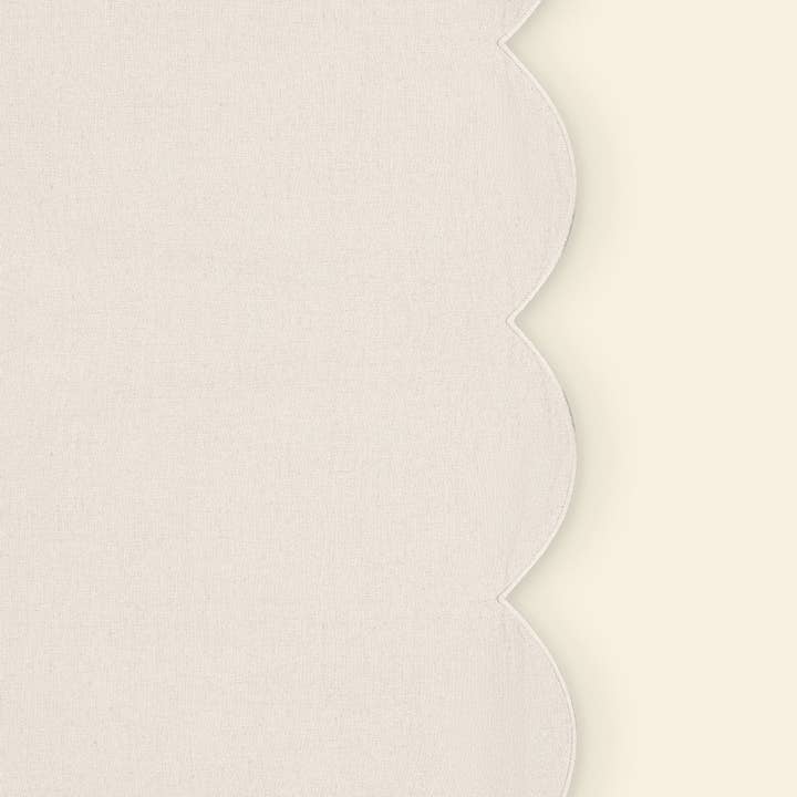 PRE-ORDER | The scalloped ivory linen tablecloth for wholesale on Faire1