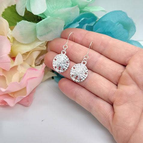 Bad Apple Designs - Wholesale Dangle Earrings - Sand Dollar Earrings: Beachy Sterling Silver Dangle Earrings1
