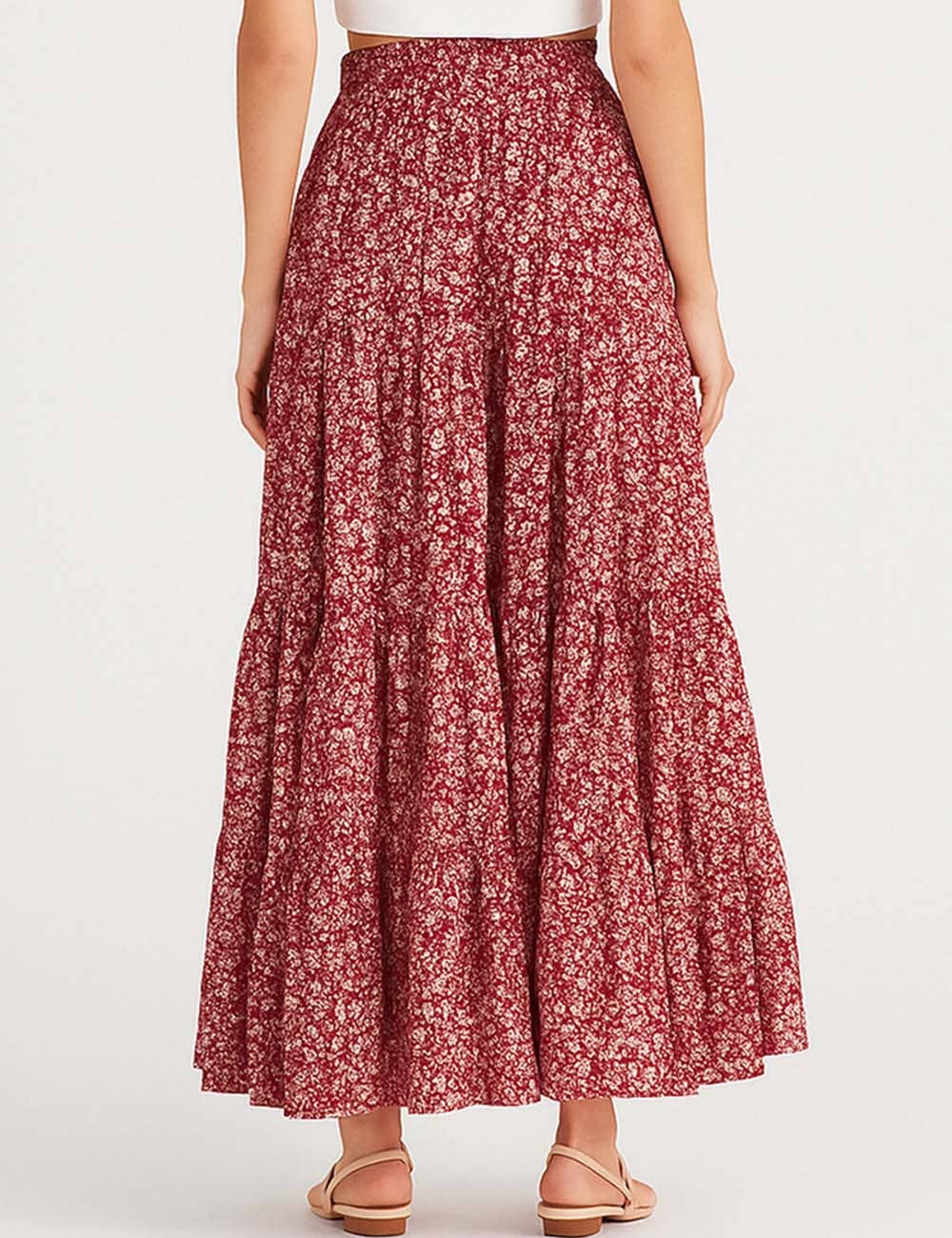 Sweetkama - Wholesale Skirt - Women's - Ladies Boho Elastic Waist Ruched Drawstring Skirt1