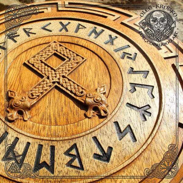 Forged In Wood - Vente Décoration murale - Rune Odal en bois d’iroko - Le cadeau parfait pour Viking6