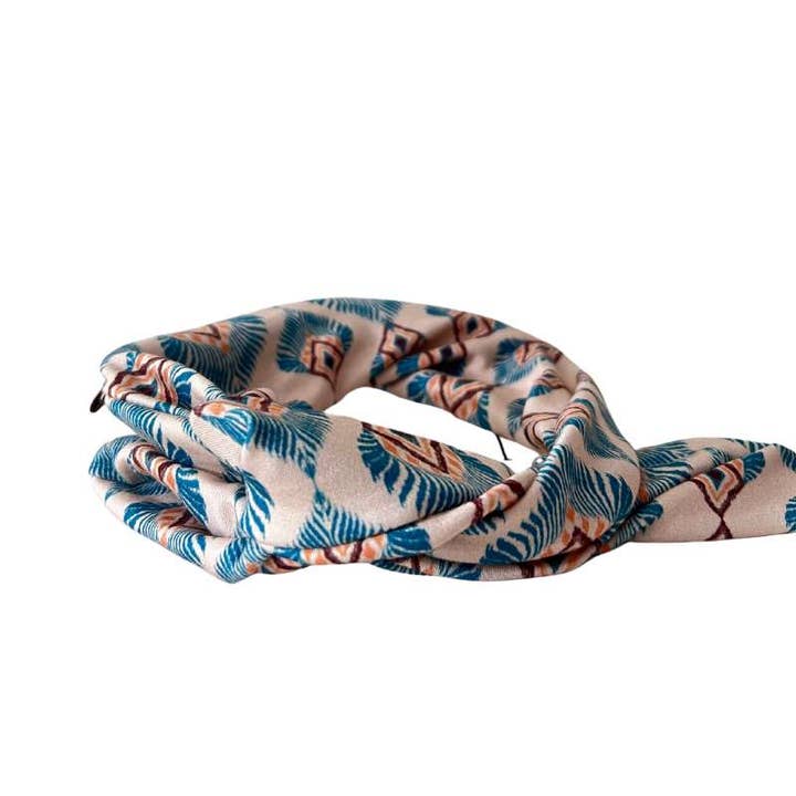 Bandeau Normaal "Etnic Peacock" - Bamboo cotton voor wholesale door Hairjewelz by Elle