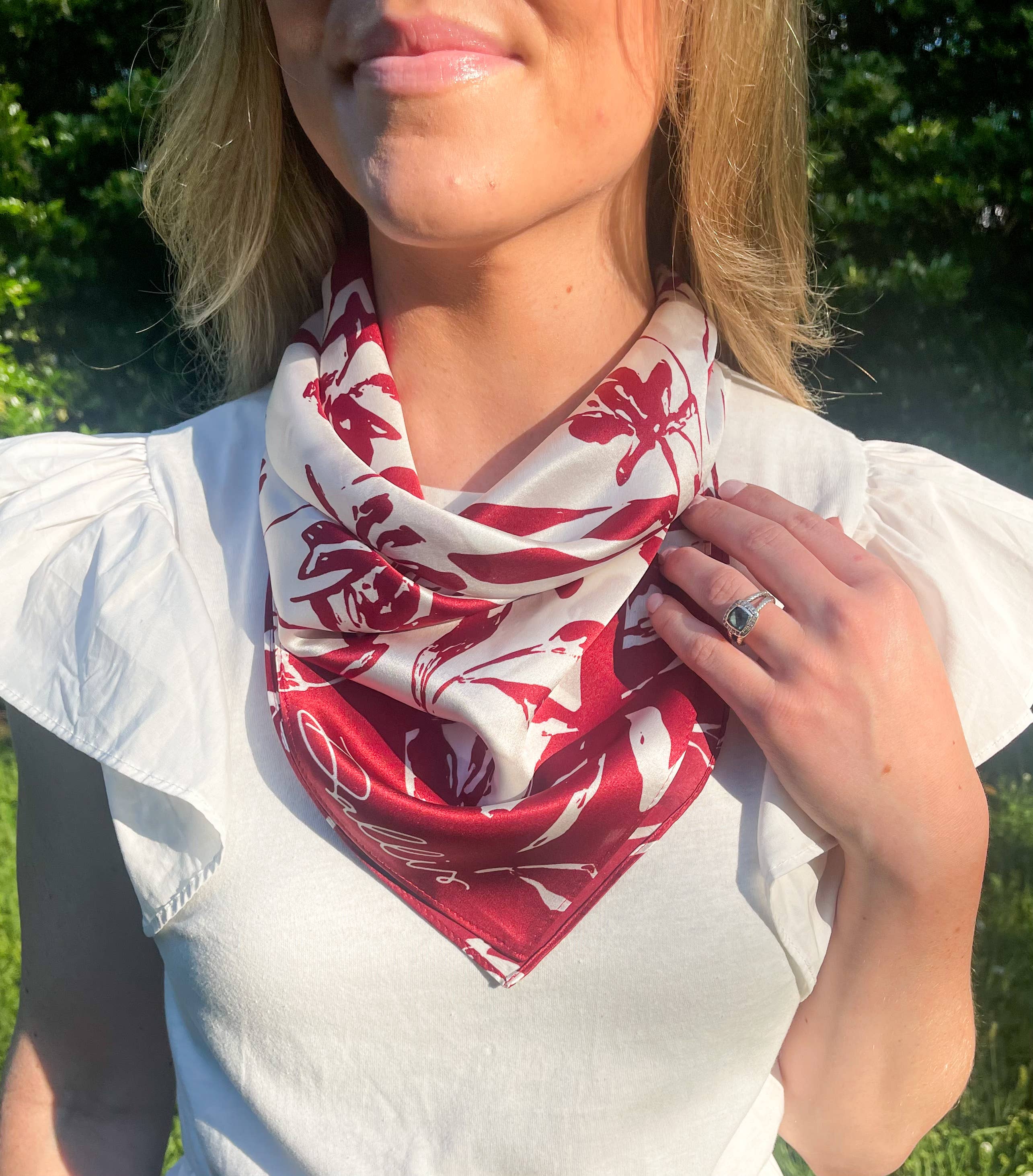 Dallis Foshee Art & Design, LLC - Wholesale Scarf - Women's - Crimson + White Gameday Scarf2