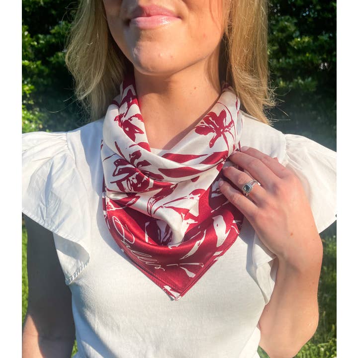 Dallis Foshee Art & Design, LLC - Wholesale Scarf - Women's - Crimson + White Gameday Scarf2