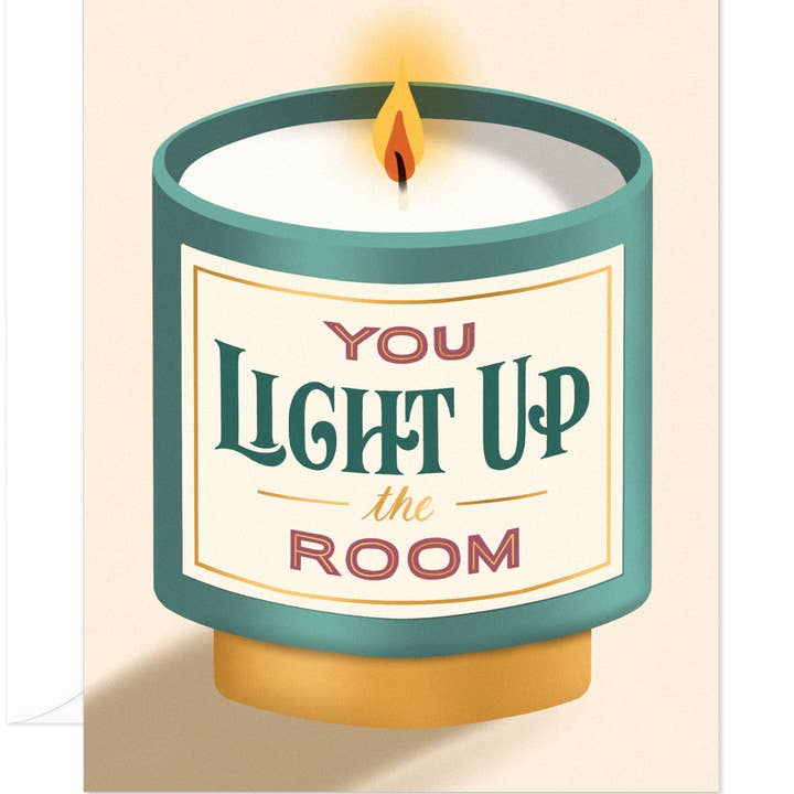 You Light Up the Room Love & Friendship Card for wholesale by By Amanda Fitz