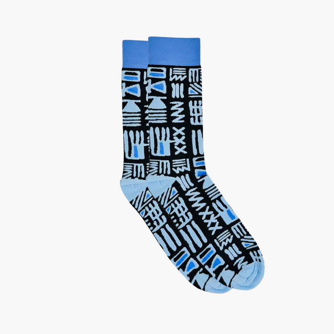 Afropop – wholesale Socks – Unisex – Tribal Blue Socks1