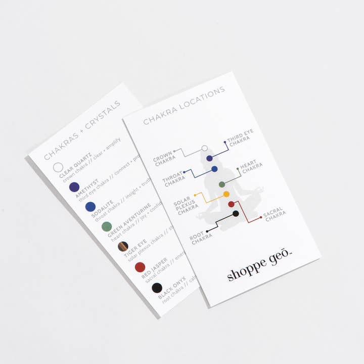 Chakra and Crystal Info Card for wholesale by GeoCentral