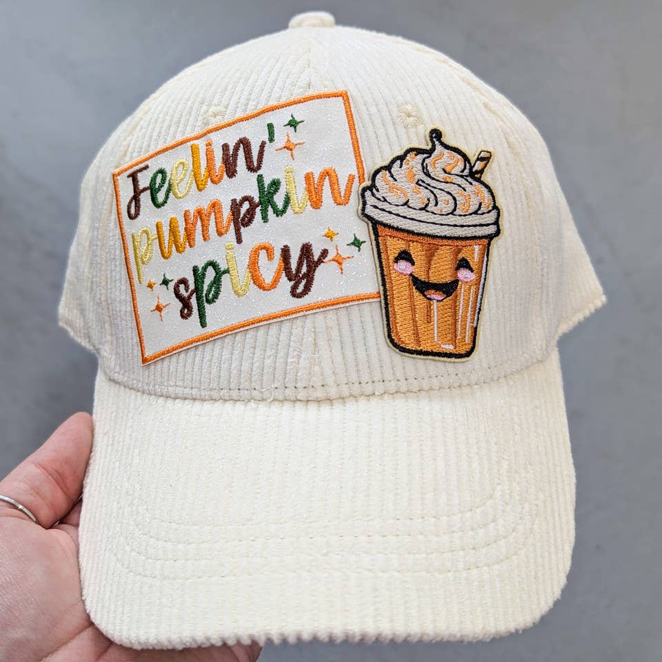 Trendy Transfers - Wholesale Patch - Feelin' Pumpkin Spicy geborduurde HOED/ZAKpatch1