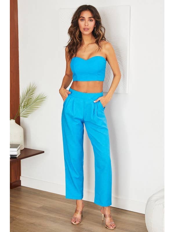 VENTI6 - Wholesale Pants - Women's - TWILL BACK INVISIBLE ZIPPER TUCKED TROUSER (13351)3