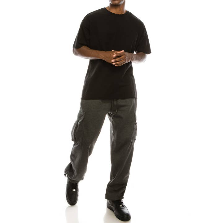 Victorious - Wholesale Pants - Men's - FL77 SOLID FLEECE HEAVYWEIGHT CARGO SWEATPANTS (OPEN PACK)15