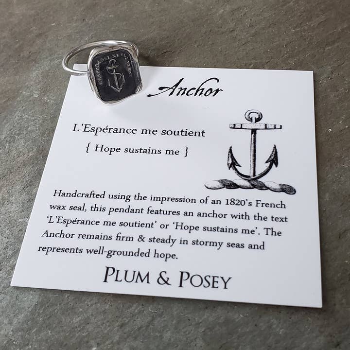 Plum and Posey – wholesale Signetring – Ankare Hope - vax tätning Ring