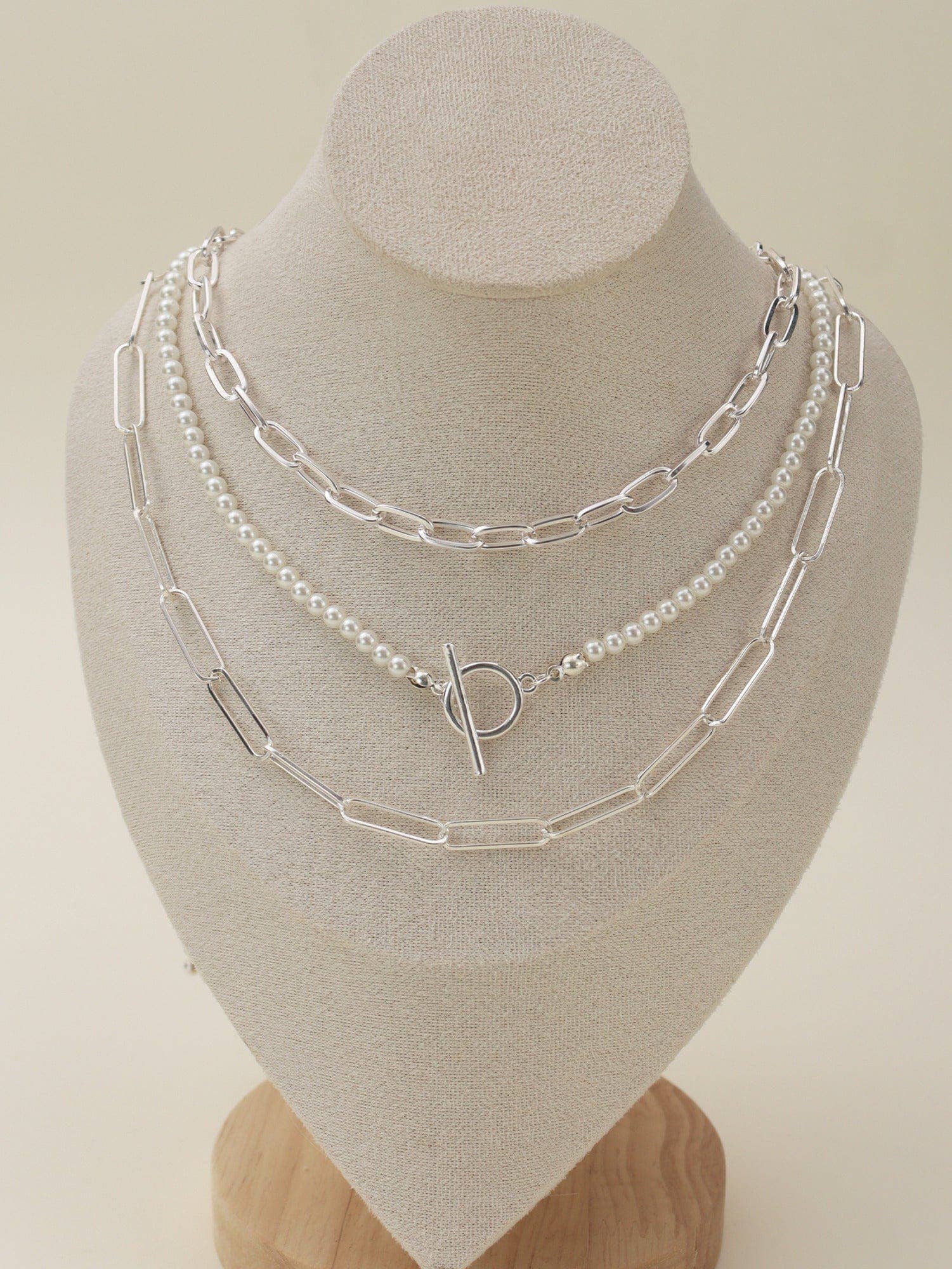 MiMi Wholesale - Vente Parures de bijoux - Ensemble de colliers à chaîne à bascule à perles multiples CN42612